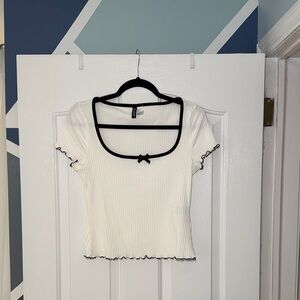 H&M Ribbed Top with Bow